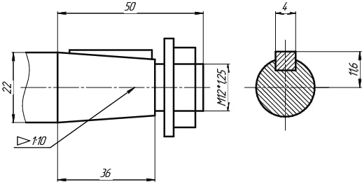 Ч2-63-125 входной вал конический с наружней резьбой.jpg